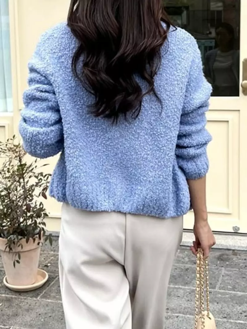 Ripple - Korean Women Fashion - #momslook - Pop Corn Bookle Cardigan - 9