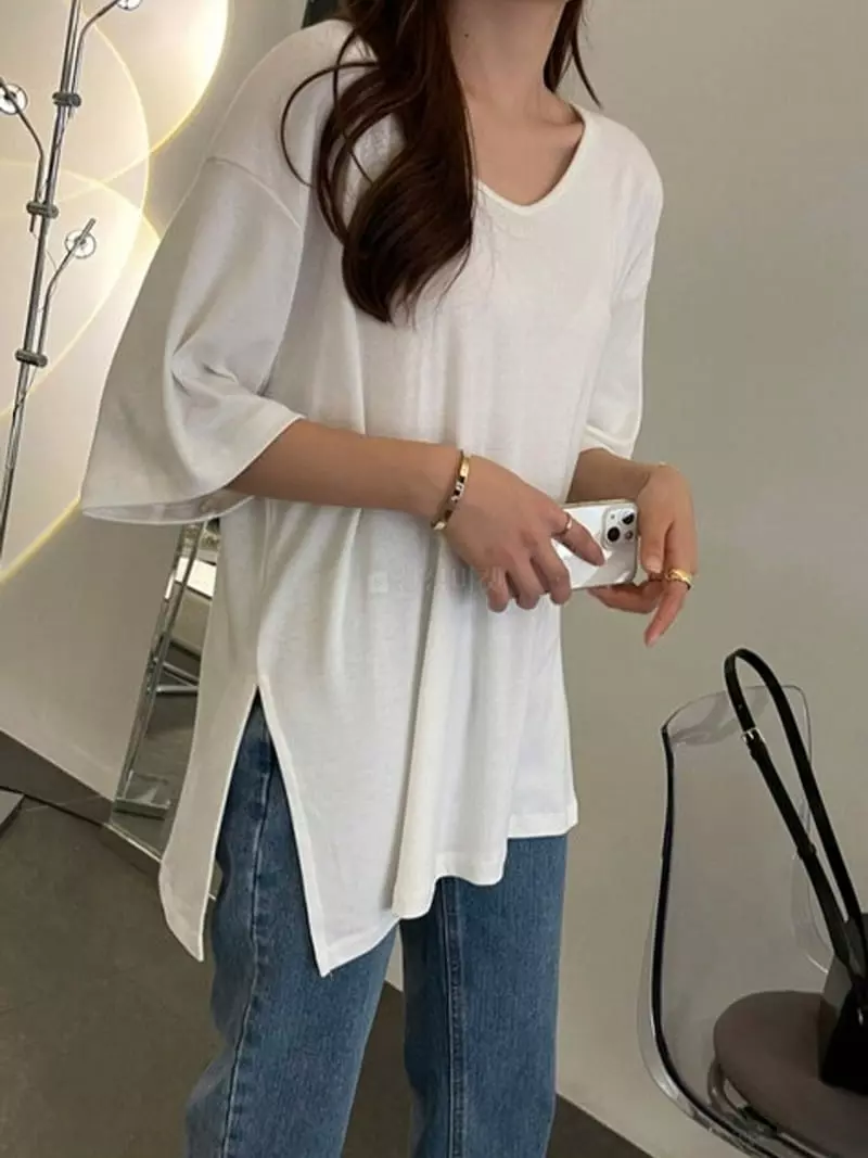 Ripple - Korean Women Fashion - #womensfashion - Pine Fleece Tee - 4