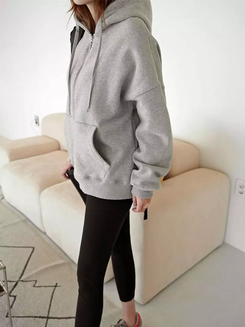 Ripple - Korean Women Fashion - #momslook - Two Way Hoody Zip-up - 3
