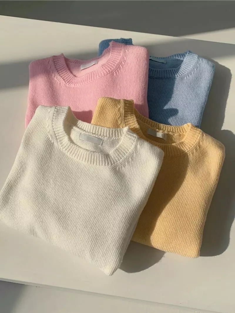 Ripple - Korean Women Fashion - #momslook - Cream Knit Tee - 7