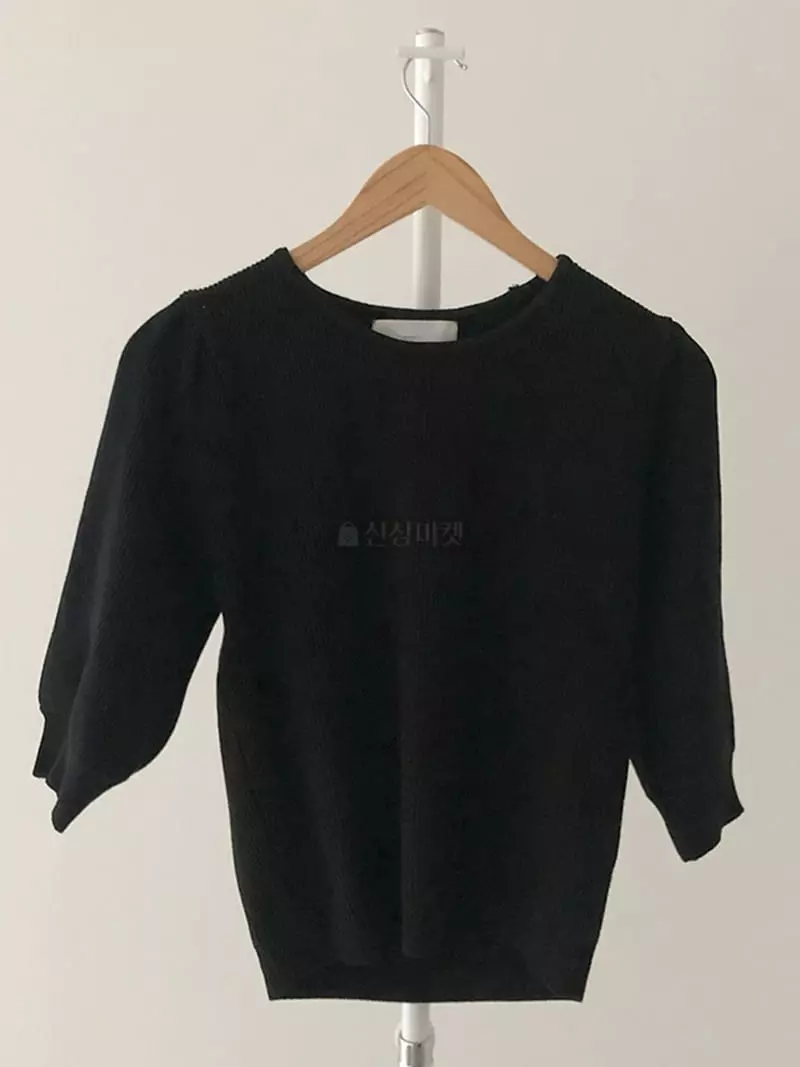 Ripple - Korean Women Fashion - #momslook - Big Puff Knit Tee - 8