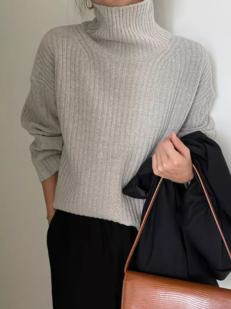 Ripple - Korean Women Fashion - #womensfashion - Lap Turtleneck - 4