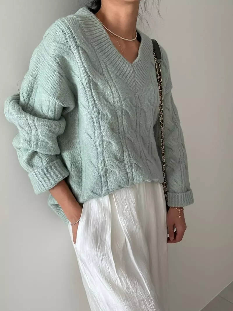 Ripple - Korean Women Fashion - #momslook - Honey Knit Tee