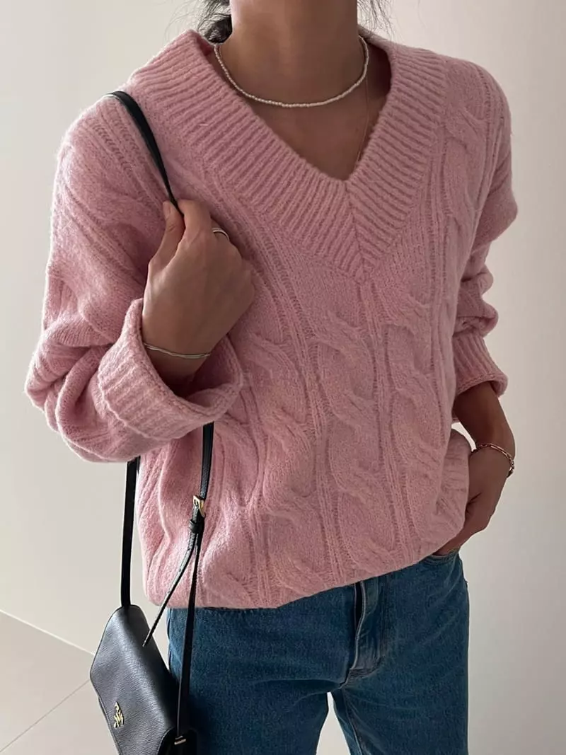 Ripple - Korean Women Fashion - #momslook - Honey Knit Tee - 5