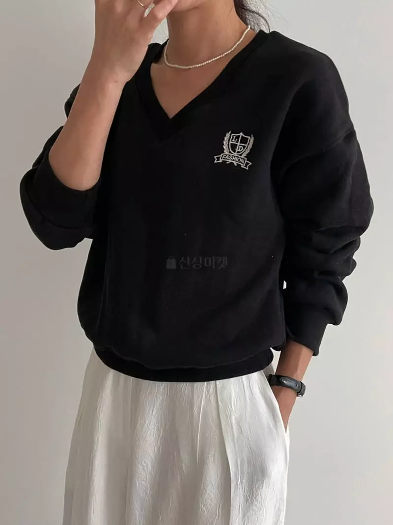 Ripple - Korean Women Fashion - #momslook - Fleece Embrodiery Sweatshirt - 6