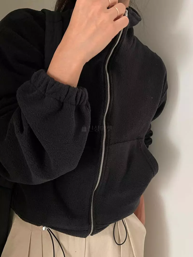 Ripple - Korean Women Fashion - #restrostyle - Fleece Zip-up - 6
