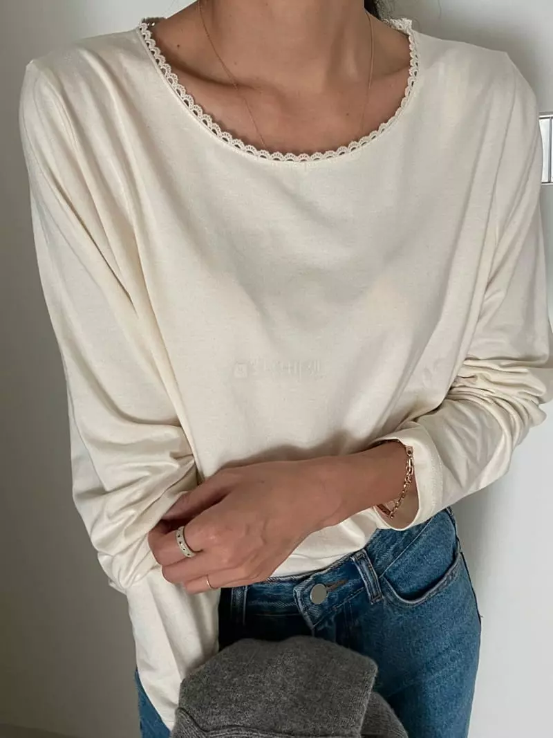Ripple - Korean Women Fashion - #restrostyle - Benny Lace Tee - 2