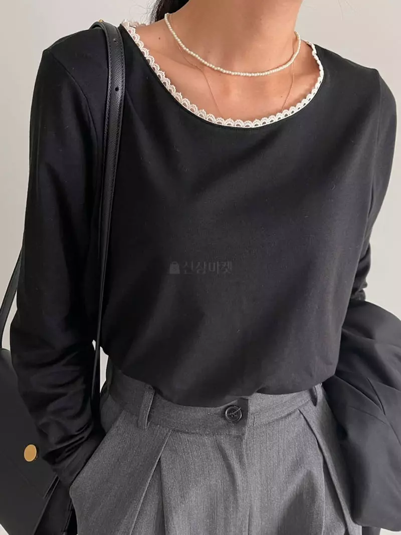 Ripple - Korean Women Fashion - #romanticstyle - Benny Lace Tee - 3