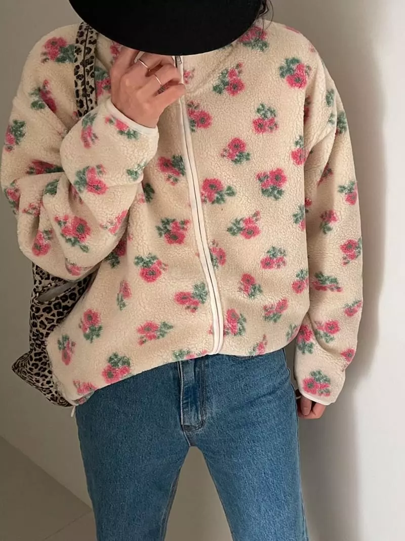Ripple - Korean Women Fashion - #romanticstyle - Flower Jumper - 2