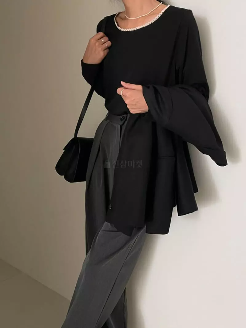 Ripple - Korean Women Fashion - #romanticstyle - Benny Lace Tee - 4