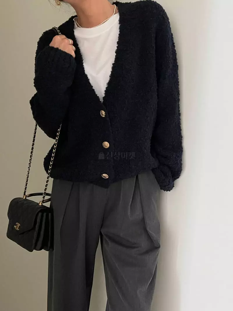Ripple - Korean Women Fashion - #thatsdarling - Pop Corn Bookle Cardigan