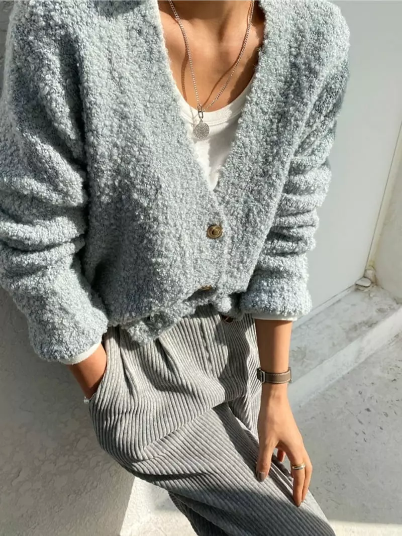 Ripple - Korean Women Fashion - #thelittlethings - Pop Corn Bookle Cardigan - 2
