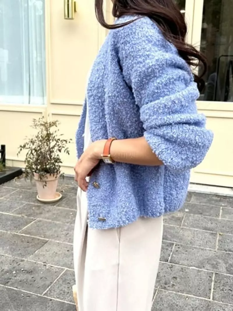 Ripple - Korean Women Fashion - #womensfashion - Pop Corn Bookle Cardigan - 10