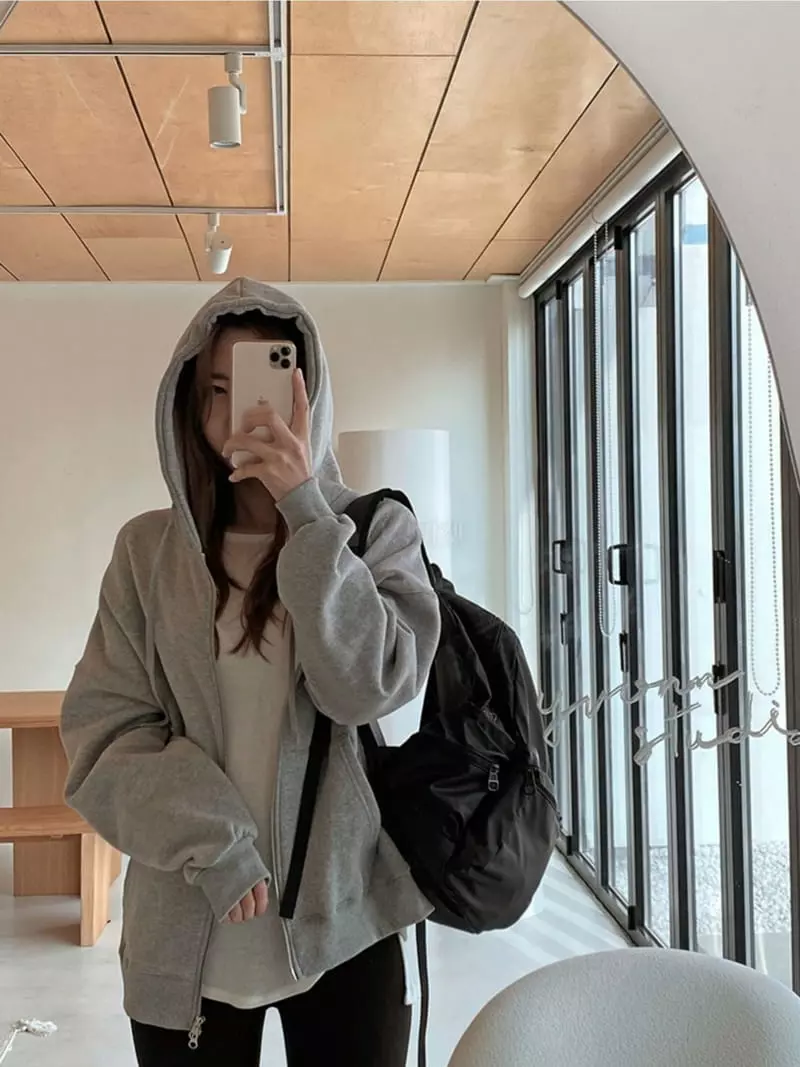 Ripple - Korean Women Fashion - #womensfashion - Two Way Hoody Zip-up - 2