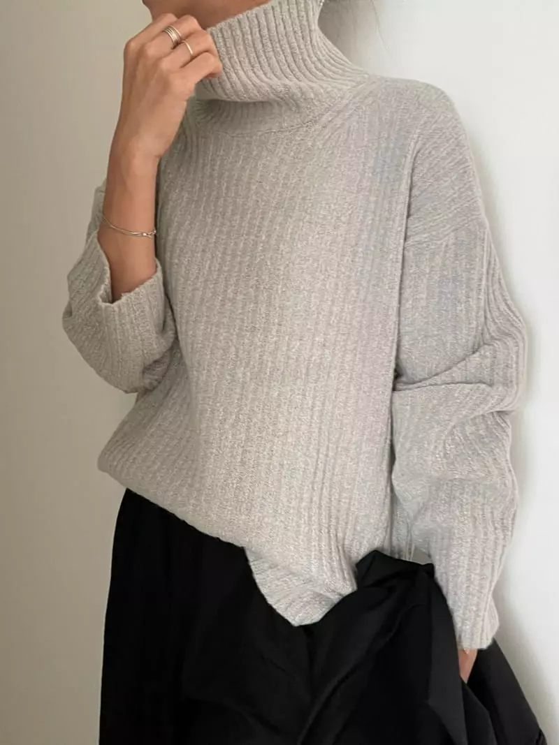 Ripple - Korean Women Fashion - #womensfashion - Lap Turtleneck - 3
