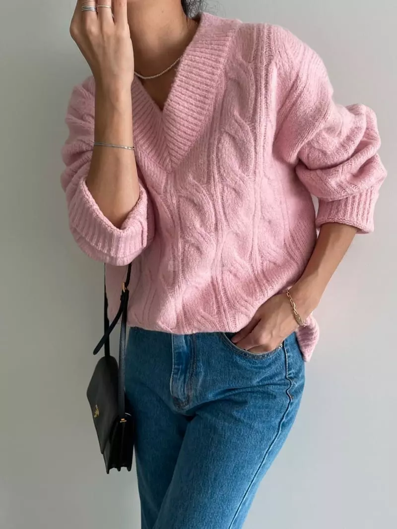 Ripple - Korean Women Fashion - #momslook - Honey Knit Tee - 4