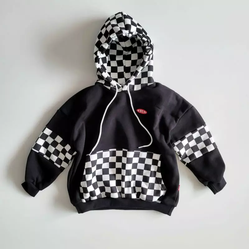 Riwoo Riwoo - Korean Children Fashion - #Kfashion4kids - Check Box Hoody