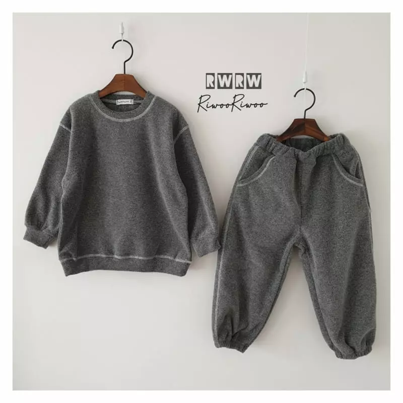 Riwoo Riwoo - Korean Children Fashion - #childofig - Latte Fleece Top Bottom Set - 11