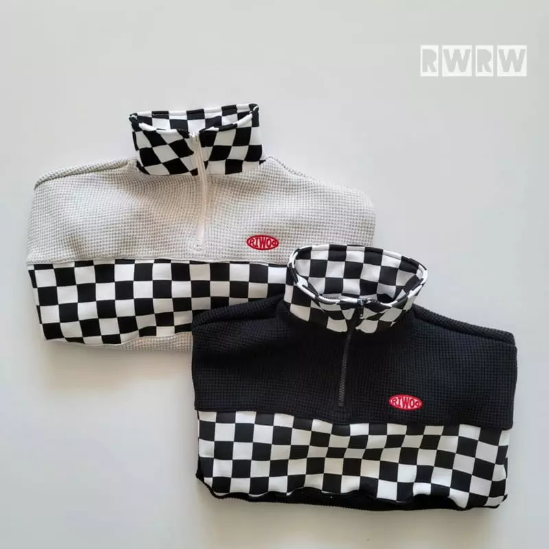 Riwoo Riwoo - Korean Children Fashion - #kidsshorts - Check Hazzi Half Zip-up - 6
