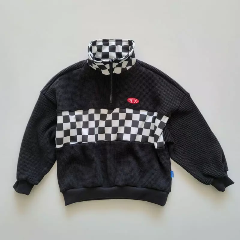 Riwoo Riwoo - Korean Children Fashion - #littlefashionista - Check Hazzi Half Zip-up - 10