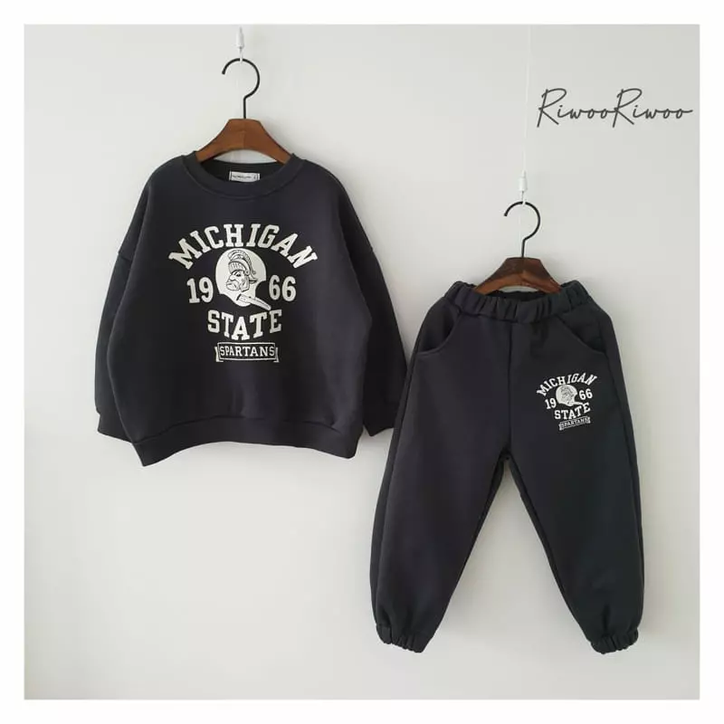 Riwoo Riwoo - Korean Children Fashion - #todddlerfashion - Michigan Top Bottom Set - 3