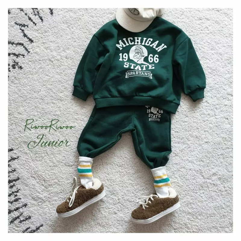 Riwoo Riwoo - Korean Junior Fashion - #littlefashionista - Michigan Top Bottom Set - 2