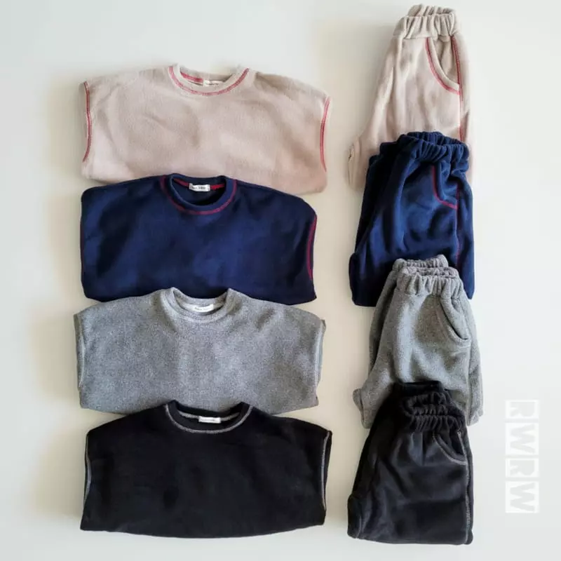 Riwoo Riwoo - Korean Junior Fashion - #magicofchildhood - Latter Fleece Top Bottom Set - 6