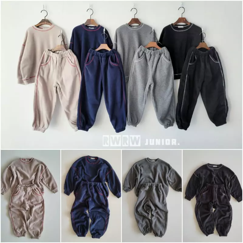 Riwoo Riwoo - Korean Junior Fashion - #minifashionista - Latter Fleece Top Bottom Set - 7