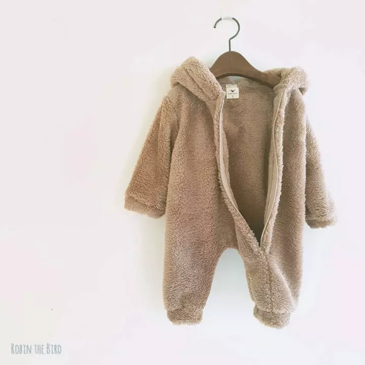 Saerobin - Korean Baby Fashion - #babyfashion - Boa Bear Bodysuit - 4