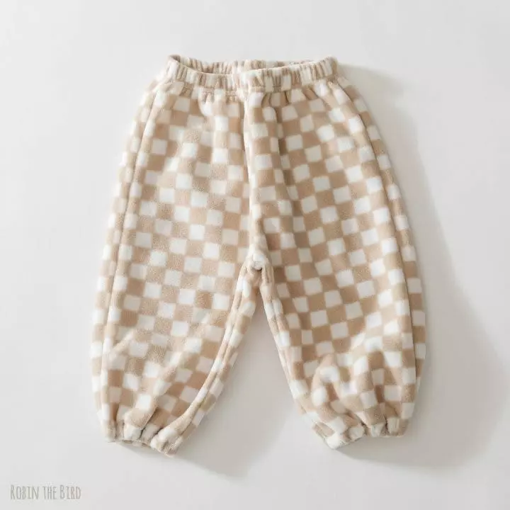 Saerobin - Korean Children Fashion - #designkidswear - Fleece Check Pants - 2