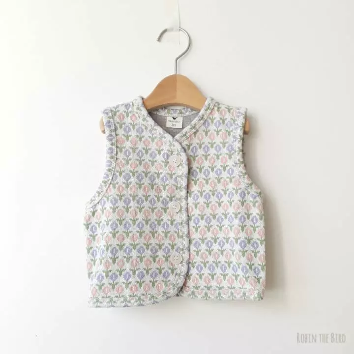 Saerobin - Korean Children Fashion - #kidsshorts - Flwoer Knit Vest