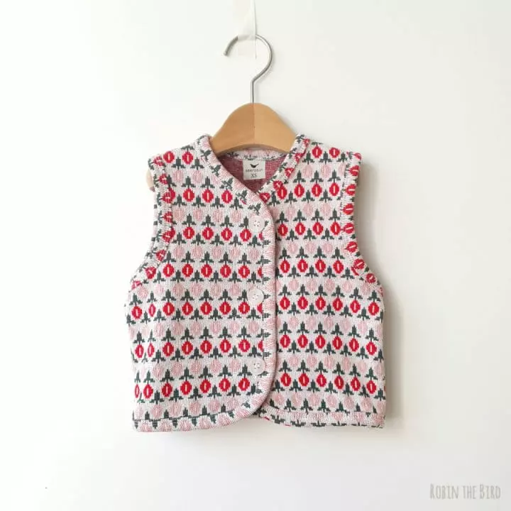Saerobin - Korean Children Fashion - #kidsstore - Flwoer Knit Vest - 2