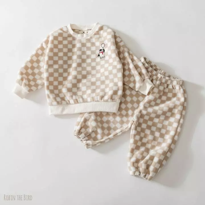 Saerobin - Korean Children Fashion - #kidzfashiontrend - Fleece Check Sweatshirt - 8