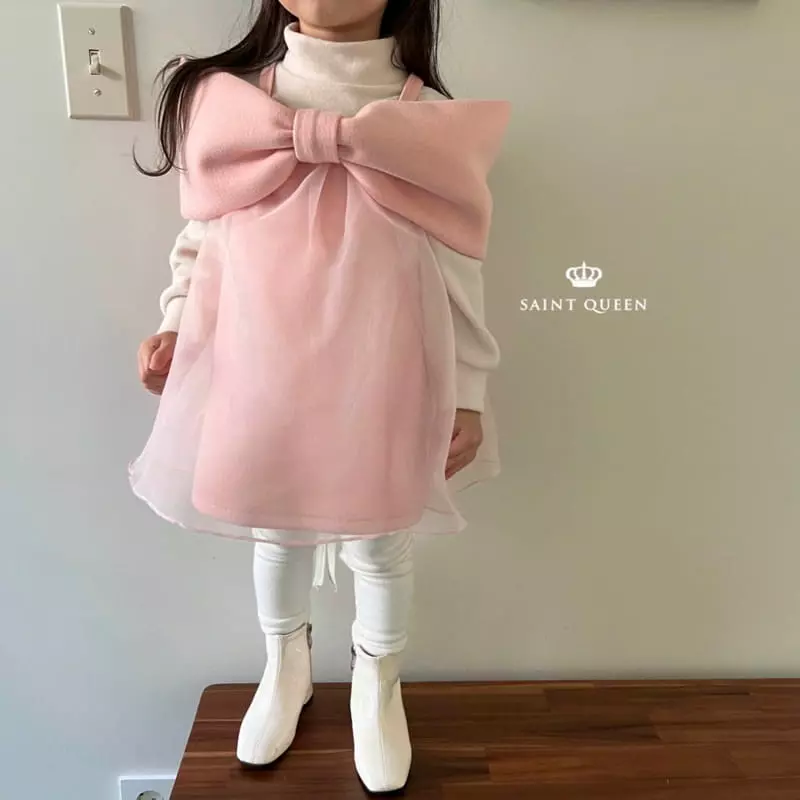 Saint Queen - Korean Children Fashion - #toddlerclothing - Party Ribbon One-piece - 4