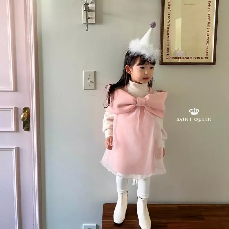 Saint Queen - Korean Children Fashion - #todddlerfashion - Party Ribbon One-piece - 2