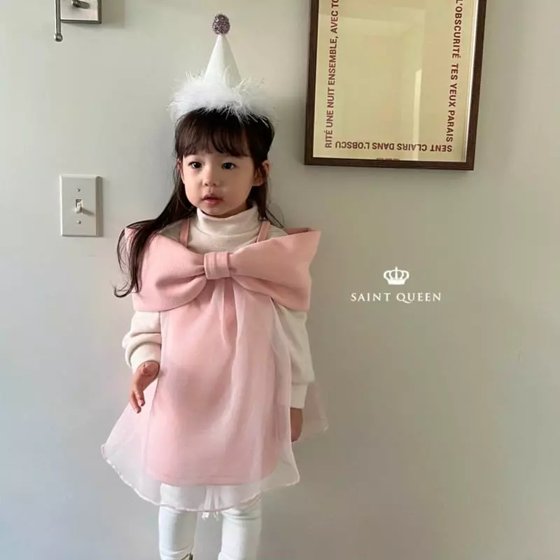 Saint Queen - Korean Children Fashion - #toddlerclothing - Party Ribbon One-piece - 3