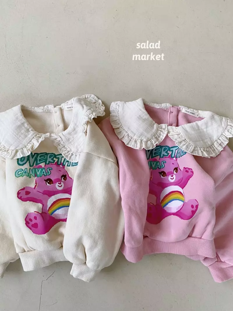 Salad Market - Korean Children Fashion - #childrensboutique - Pink Bear Sweatshirt