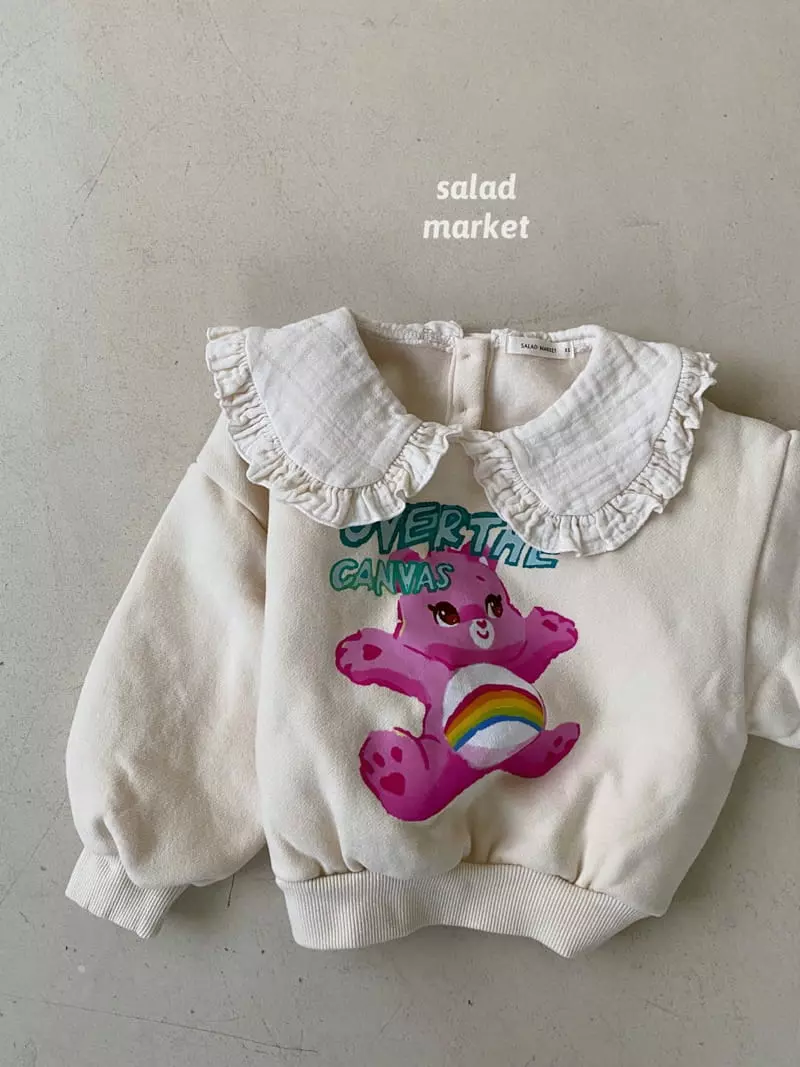 Salad Market - Korean Children Fashion - #discoveringself - Pink Bear Sweatshirt - 3