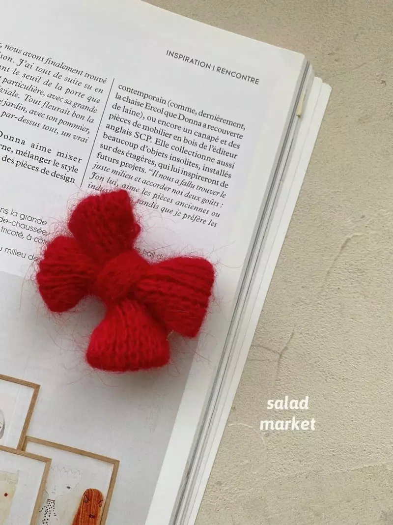 Salad Market - Korean Children Fashion - #fashionkids - Ribbon Knitting Hairpin - 6