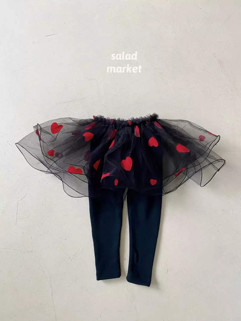 Salad Market - Korean Children Fashion - #kidsshorts - Heart Leggings - 2