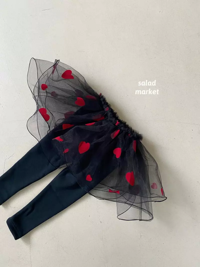Salad Market - Korean Children Fashion - #kidsstore - Heart Leggings - 3