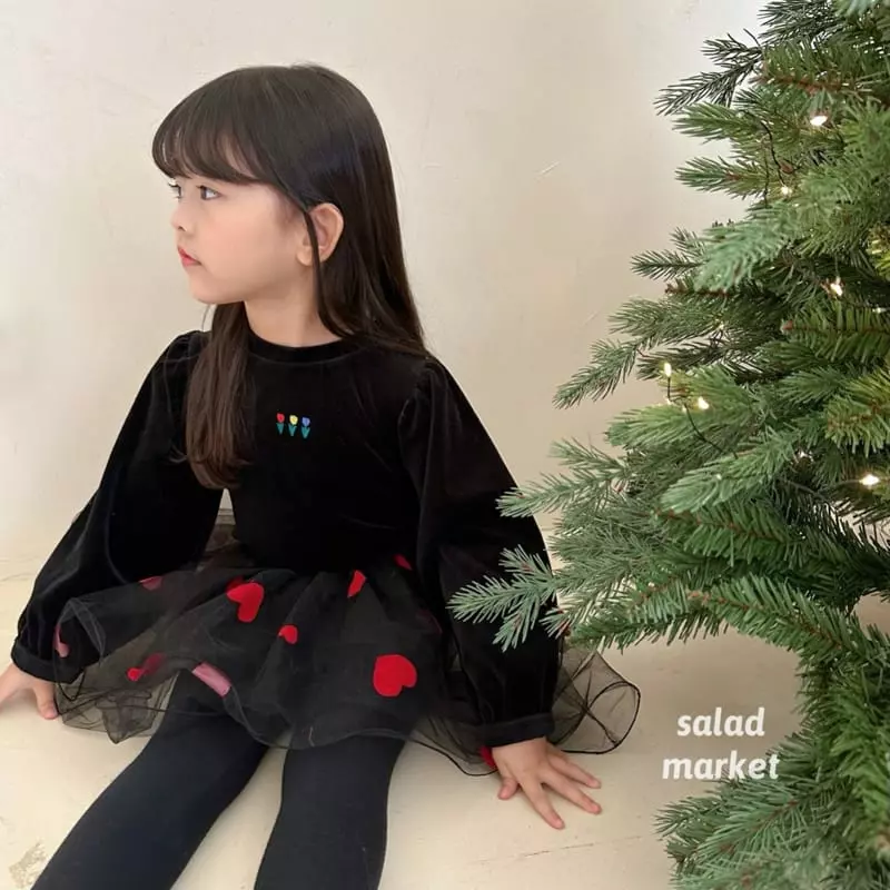 Salad Market - Korean Children Fashion - #magicofchildhood - Tulip Veloure Tee - 5