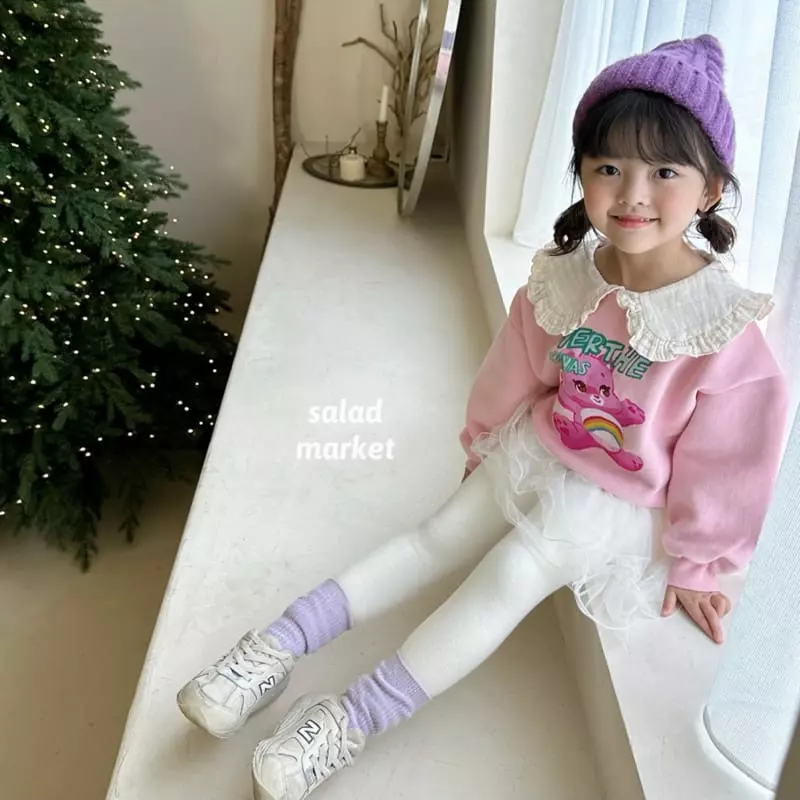 Salad Market - Korean Children Fashion - #prettylittlegirls - Pink Bear Sweatshirt - 12