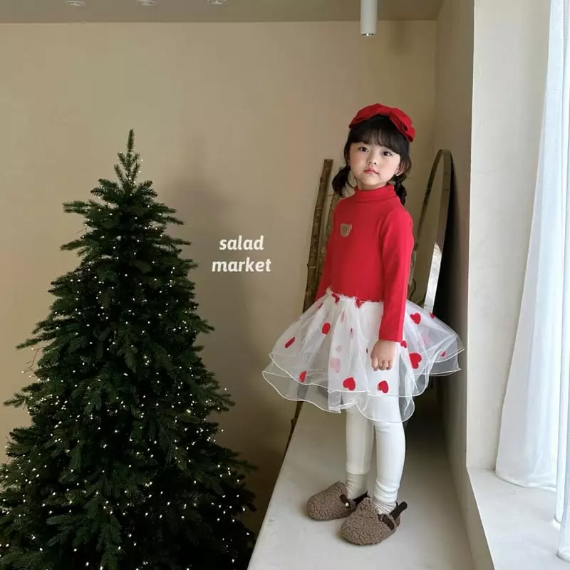 Salad Market - Korean Children Fashion - #todddlerfashion - Heart Leggings - 10