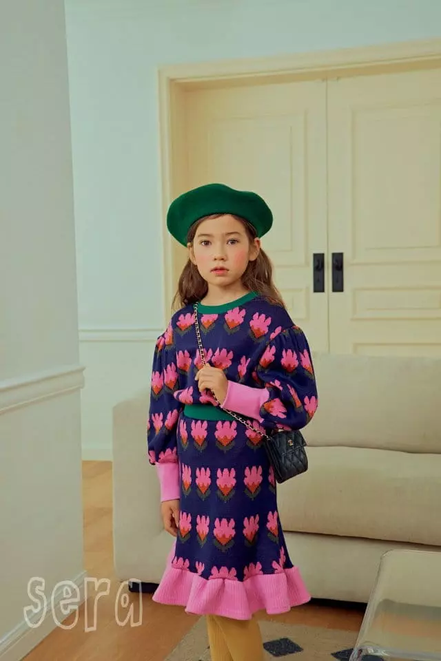 Sera - Korean Children Fashion - #childrensboutique - Tulip Skirt Top Bottom Set - 2