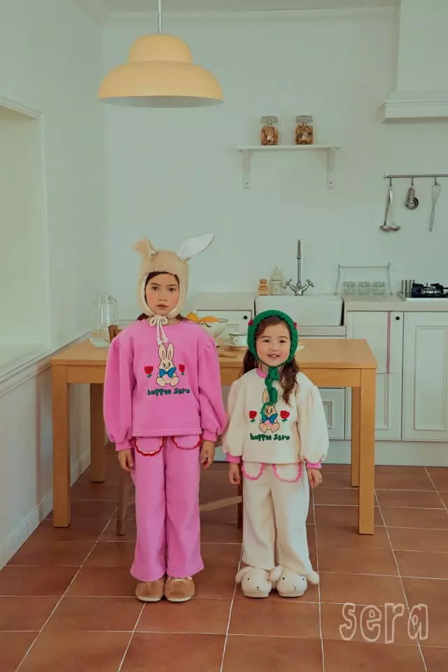 Sera - Korean Children Fashion - #designkidswear - Rabbit Fleece Top Bottom Set - 5