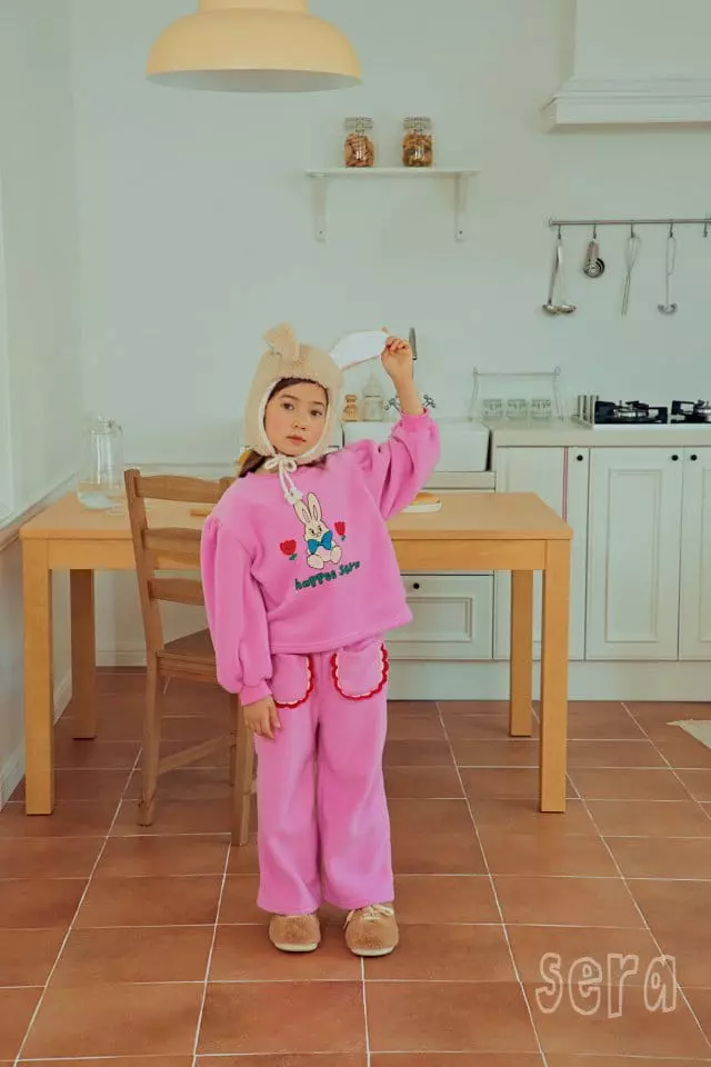 Sera - Korean Children Fashion - #discoveringself - Rabbit Fleece Top Bottom Set - 6