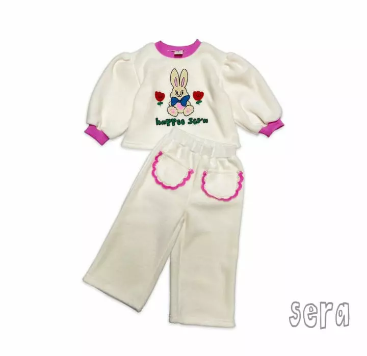 Sera - Korean Children Fashion - #fashionkids - Rabbit Fleece Top Bottom Set - 7