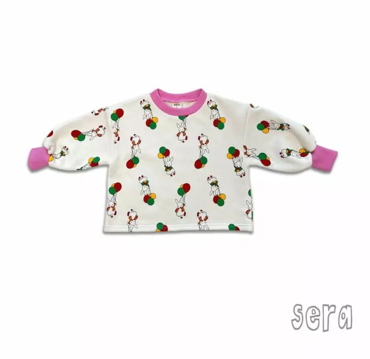 Sera - Korean Children Fashion - #kidsshorts - Rabbit Print Sweatshirt - 10