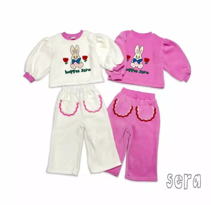 Sera - Korean Children Fashion - #kidsstore - Rabbit Fleece Top Bottom Set - 9